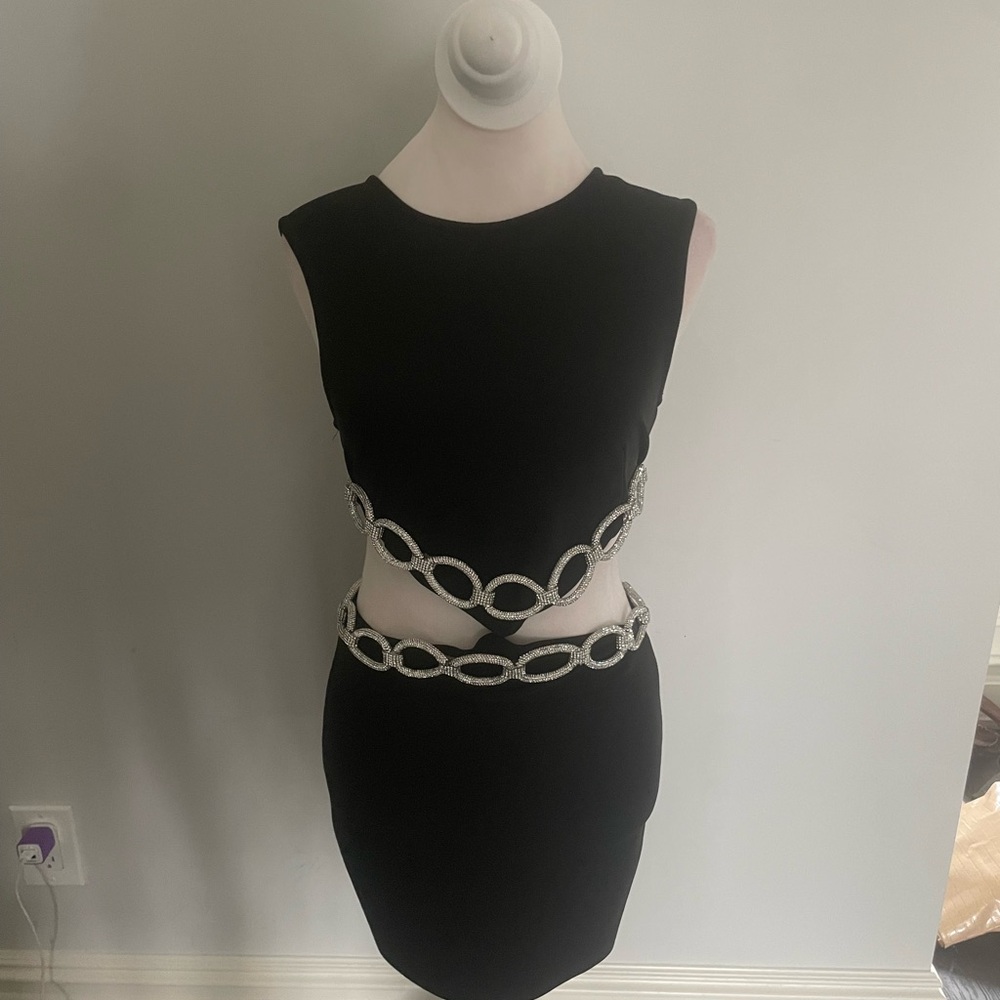 jessica bara black cutout mini dress